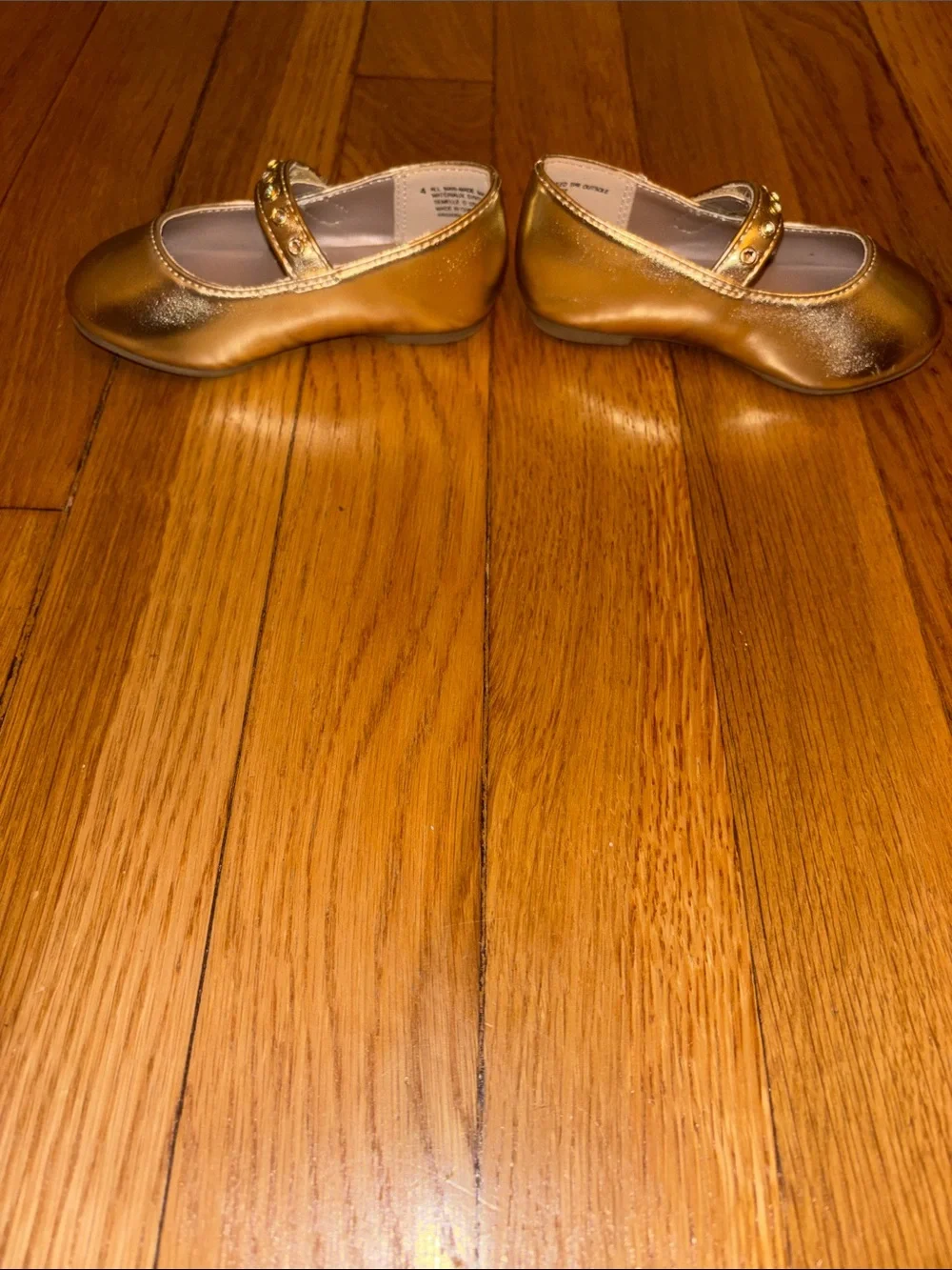 4T Metallic Gold Rhinestone Ballet Flats